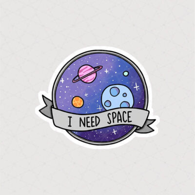 استیکر فضایی همراه با متن I Need Space