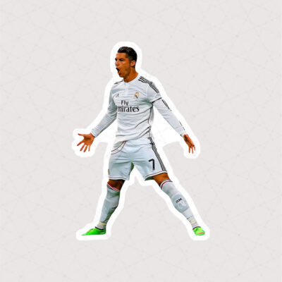 استیکر Ronaldo در حال فریاد با لباس رئال مادرید