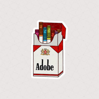 استیکر پاکت سیگار ADOBE با طرح سیگار های فتوشاپ ، پریمیر ، افتر افکت ، ایلاستریتور