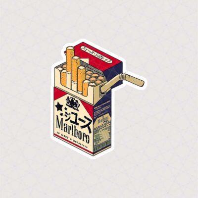 استیکر نقاشی پاکت سیگار Marlboro