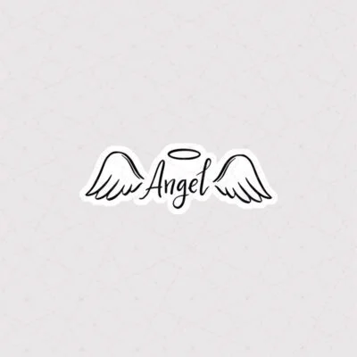 استیکر بال های فرشته همراه با متن Angel
