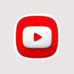 استیکر لوگو YouTube طرح مربع 3 بعدی