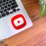 استیکر لوگو YouTube طرح مربع 3 بعدی