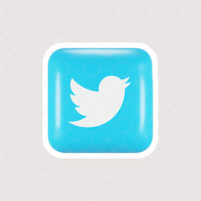 استیکر ایکون پرنده توییتر طرح مربع