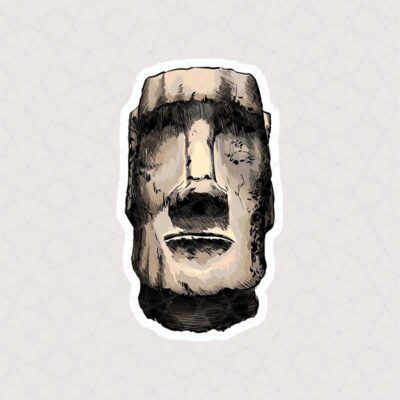 استیکر مجسمه موآی از رو به رو