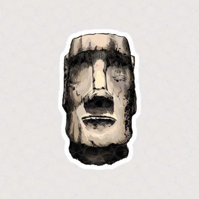 استیکر مجسمه موآی از رو به رو