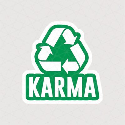 استیکر کارما طرح علامت بازیافت سبز