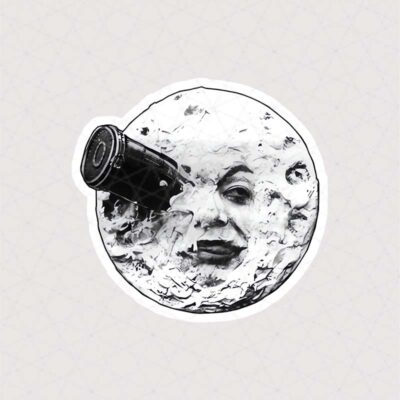 استیکر چهره ی یک مرد درون ماه
