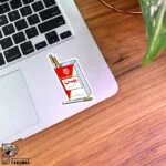 استیکر پاکت سیگار بهمن قرمز