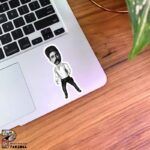 استیکر ستارخان همراه با تفنگ طرح گرافیکی