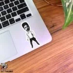 استیکر ستارخان همراه با تفنگ طرح گرافیکی