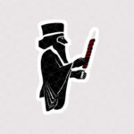 استیکر مجسمه هخامنشی در حال کباب زدن