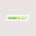 استیکر متن Che Tokhmi همراه با تخم مرغ