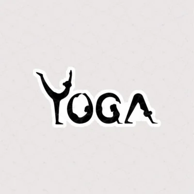 استیکر متن YOGA مشکی