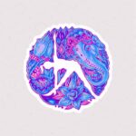 استیکر یوگا طرح دایره ای چاکرا به رنگ بنفش