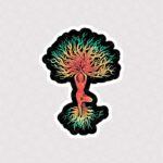 استیکر درخت طرح یوگا