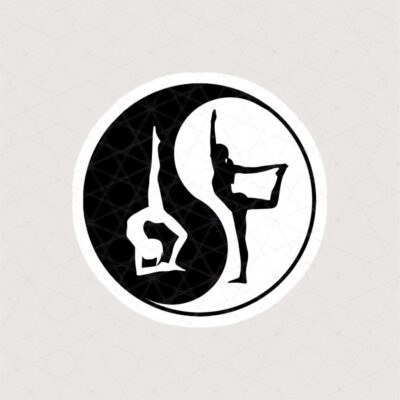 استیکر یوگا طرح نماد یین و یانگ