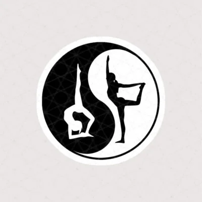 استیکر یوگا طرح نماد یین و یانگ