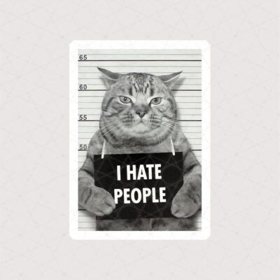 استیکر گربه زندانی طرح I Hate People