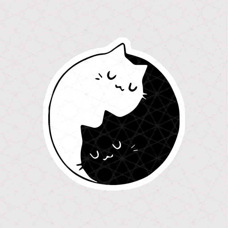 9144 Asli Cat استیکر گربه استیکر گربه طرح یین یانگ