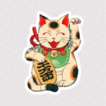 استیکر گربه شانس Maneki Neko