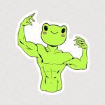استیکر قورباغه عضلانی