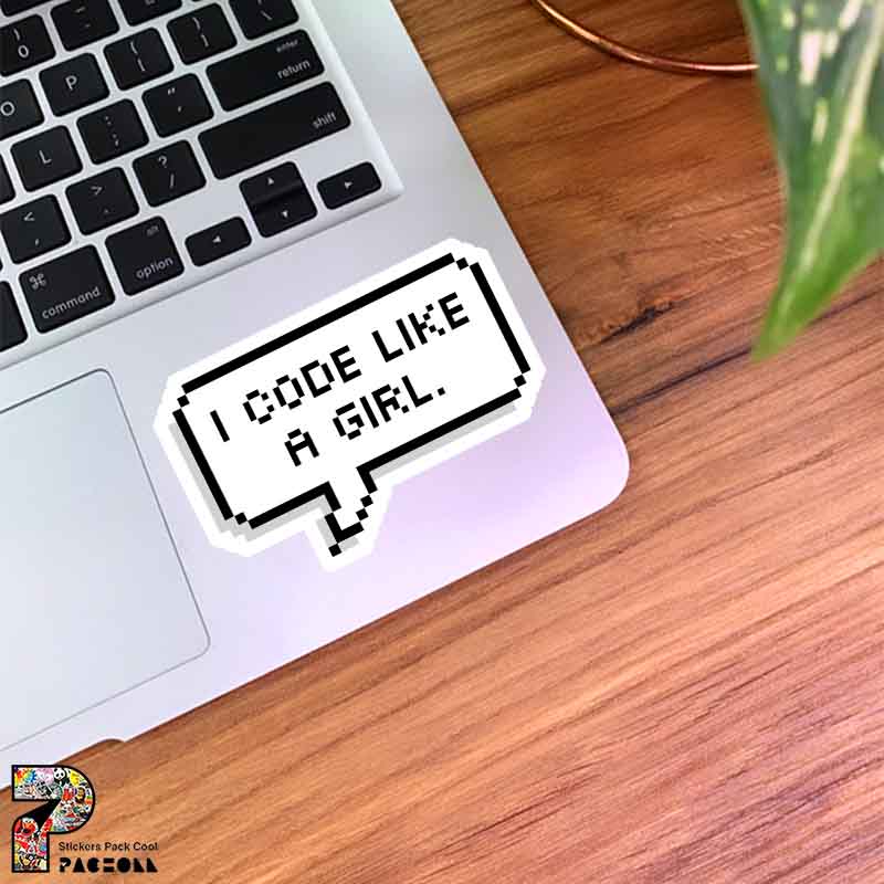 11060 K Sticker Programming استیکر من مثل یک دختر برنامه نویسی می کنم