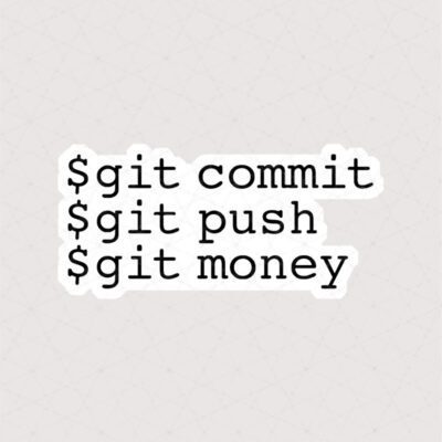 استیکر git commit $git push $git money$