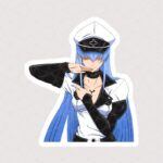 استیکر Esdeath با چشمان بسته