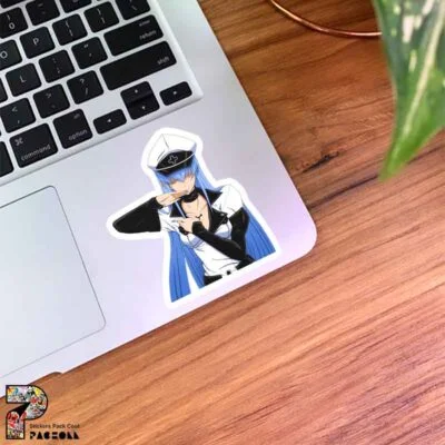 استیکر Esdeath با چشمان بسته از انیمه Akame ga Kill