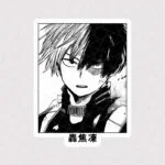 استیکر Shoto Todoroki طرح سیاه و سفید