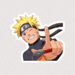 استیکر Naruto Uzumaki در حال خندیدن از انیمه ناروتو