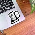 استیکر ناروتو طرح سیاه و سفید همراه با متن OK