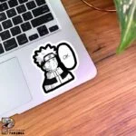 استیکر ناروتو طرح سیاه و سفید همراه با متن OK