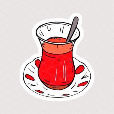 استیکر فنجان چای ایرانی