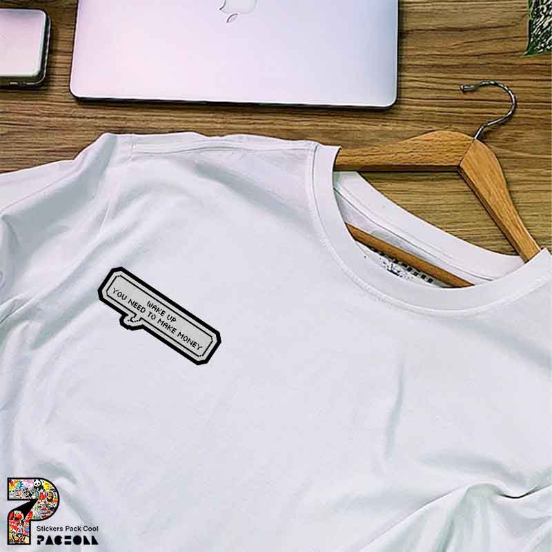 2175 P Sticker Text استیکر متن بیدار شو! باید پول دربیاری