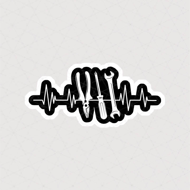 6134 Asli Sticker Offroad استیکر ضربان قلب طرح ابزار