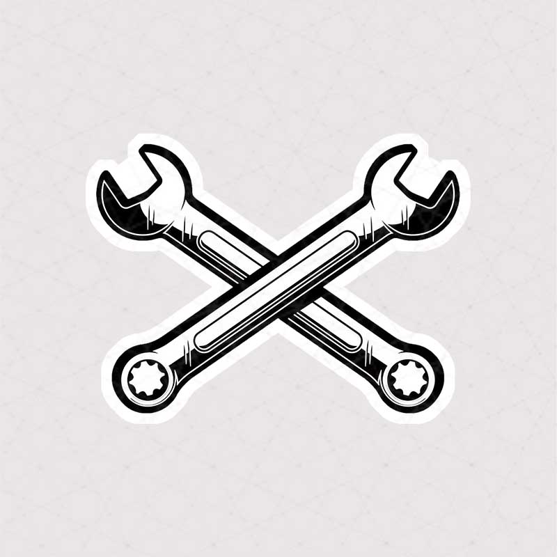 6141 Asli Sticker Offroad استیکر آچار فرانسه را به صورت ضربدری