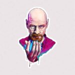 استیکر گوی آبی در دست walter white