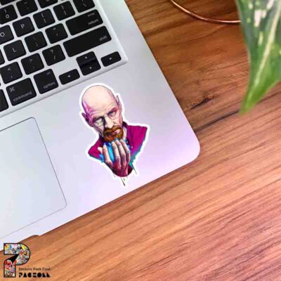 استیکر گوی آبی در دست walter white