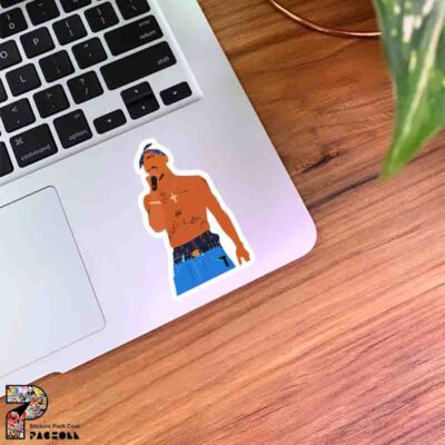 استیکر 2Pac در حال رپ کردن طرح گرافیکی