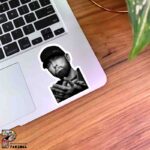 استیکر چهره امینم طرح سیاه و سفید