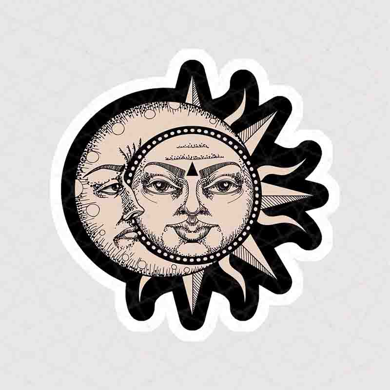 15061 Asli Sticker Sun and Moon استیکر ماه و خورشید کلاسیک