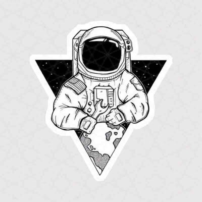 استیکر فضانورد در حال تعمیر زمین