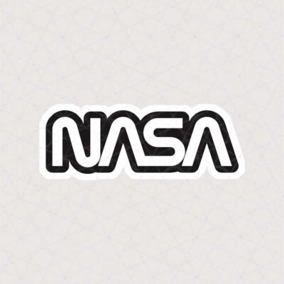 استیکر لوگو متن Nasa با فونت جذاب