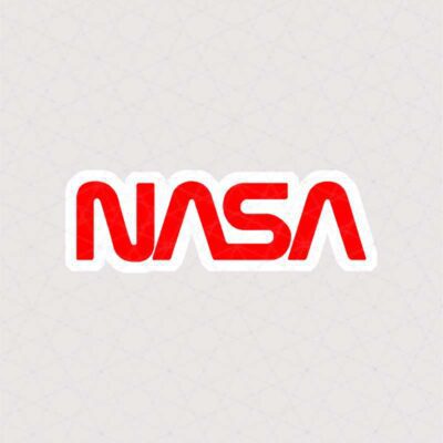 استیکر متن Nasa به رنگ قرمز