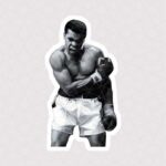 استیکر سیاه و سفید محمد علی کلی