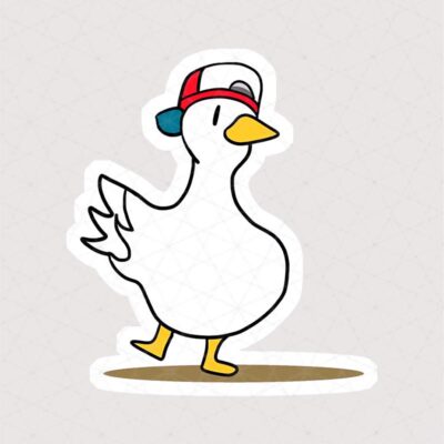 استیکر اردک همراه با کلاه کپ