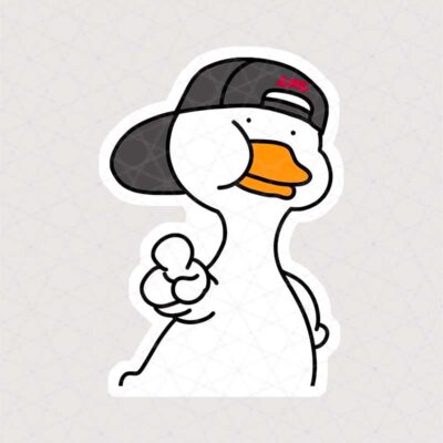 استیکر اردک گنگ همراه با کلاه