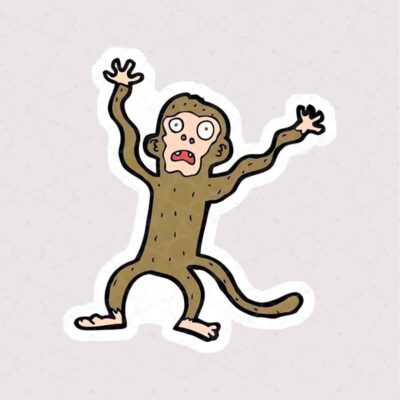استیکر میمون وحشت زده طرح گرافیکی